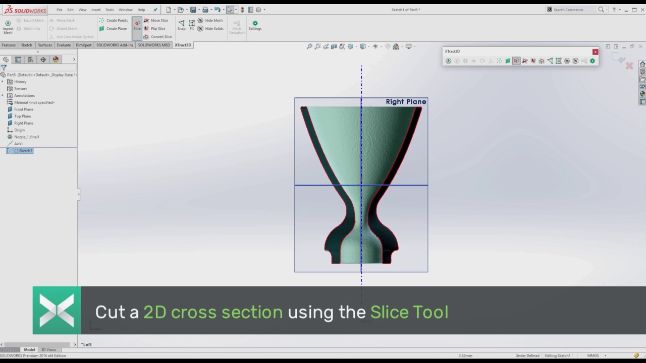 XTract3D Workflow (Step 3): Create cross section