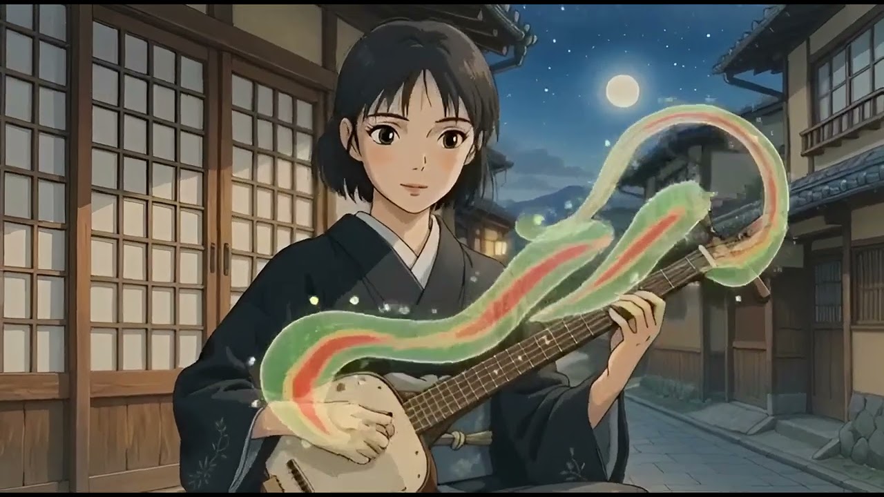 Саё играла на сямисэне (клип)