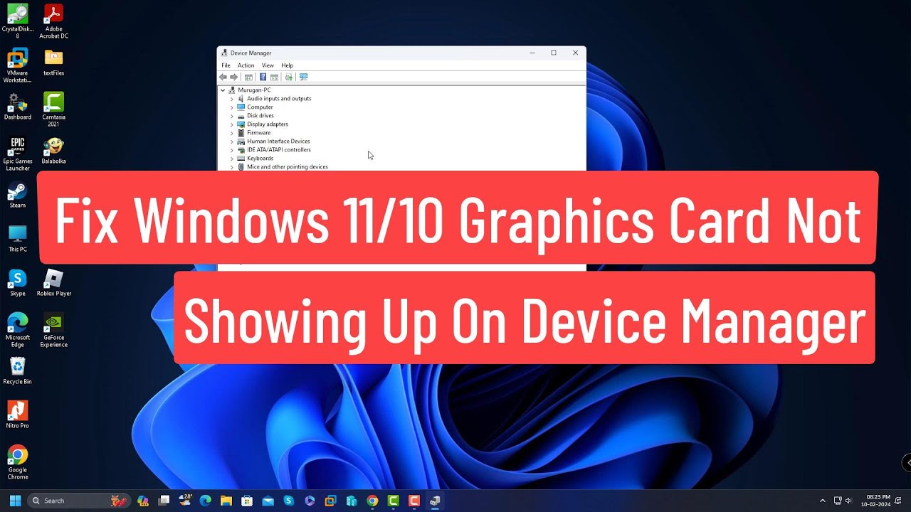 Fix Windows 11/10 Graphics Card Not Showing Up On Device Manager - YouTube