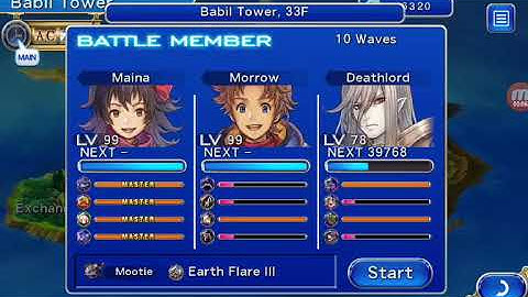 Babil Tower 33 ° Andar Final Fantasy dimensions 2 vs Final Defense System