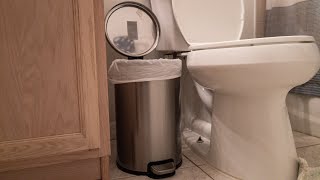 Simplehuman 1.2 Gallon Round Bathroom Step Trash Can: Review and Demo