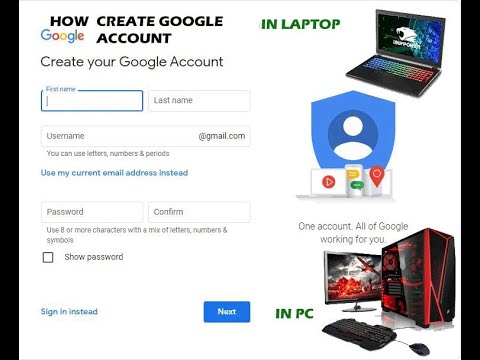 how to create google account in pc or laptop| window 7 or window 10 ...