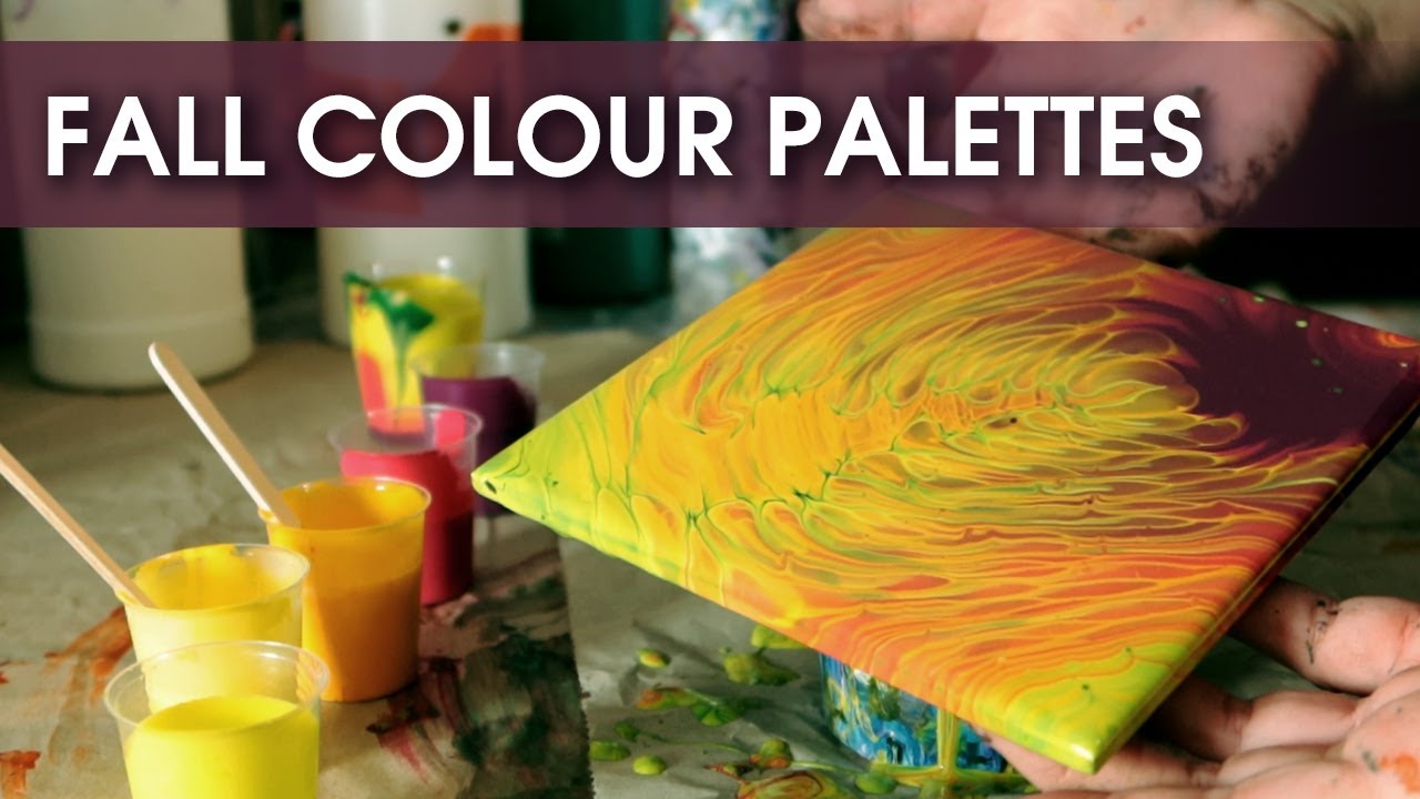 Acrylic Pouring with Fall Colours Trying beautiful warm colour