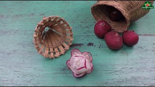 How to carve flower red radish (04)