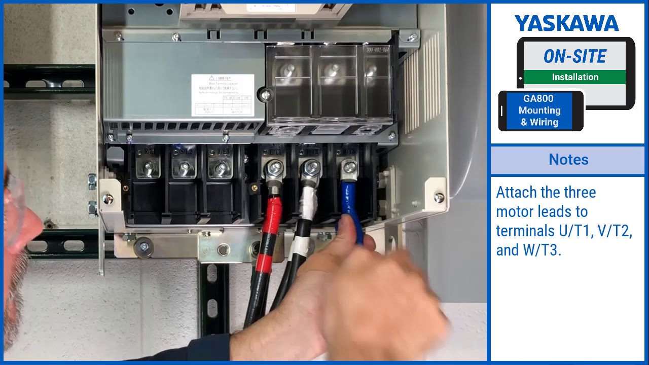 yaskawa ga800 ac drive vfd, how to install and wire large models, motor and main power single phase vfd circuit diagram vfd working principle
