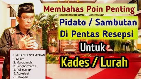 Poin penting sambutan Kades / Lurah di acara resepsi