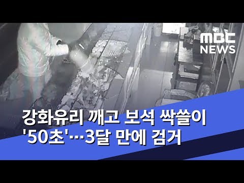 강화유리 깨고 보석 싹쓸이 '50초'…3달 만에 검거 (2020.03.24/뉴스데스크/MBC)