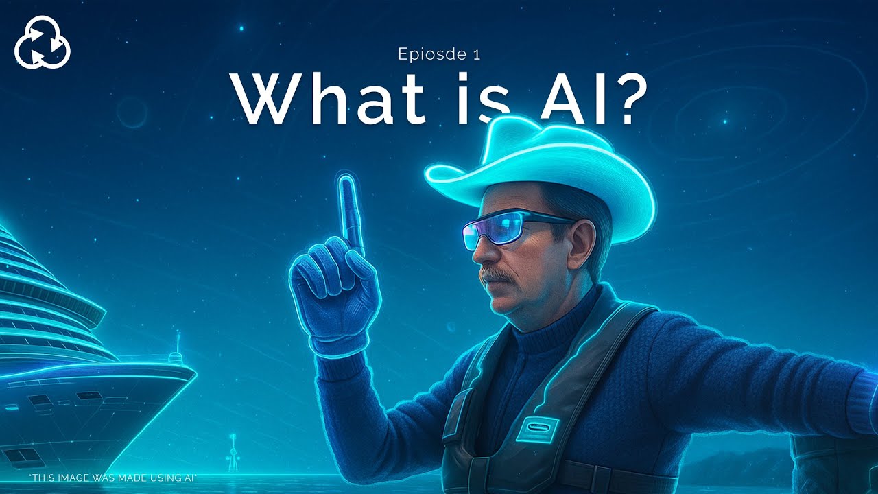 AI-generated space cowboy Phil at sea