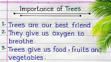 Essay over het belang van bomen | 10 regels over bomen | Essay over bomen | Essay over bomen |