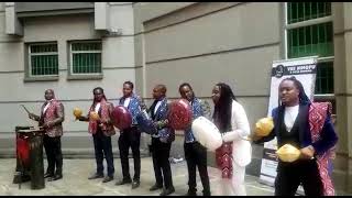 Vee Mhofu and Dziva rembira performing a state function in CBD acoustic set up