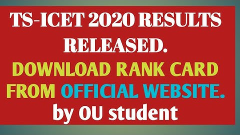 TS ICET 2020 RESULTS. DOWNLOAD RANK CARD.