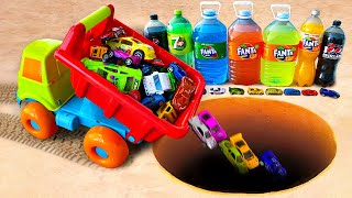 Dump Truck Marble Run Race ASMR with Racing Cars, Haba Slope in Water Slide l Satisfying Video