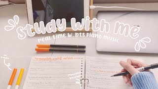 STUDY WITH ME 💌⎜BTS piano music (1 hour ARMY ver.⎜real time)