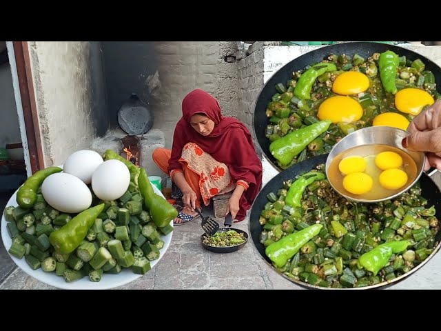 Bhindi Egg Ki Recipe | You Must Cooked Bhindi Omelette On This Way | Okra And Egg Recipe class=