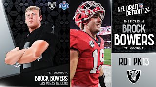 2024 NFL DRAFT RD 1 PK 13 BROCK BOWERS TO THE LAS VEGAS RAIDERS