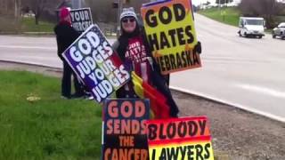 Westboro Baptist Church preaches outside judge's funeral in Omaha, NE