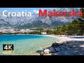 Makarska Dalmatia Croatia 🇭🇷 4K Beach and Promenade Walking Tour