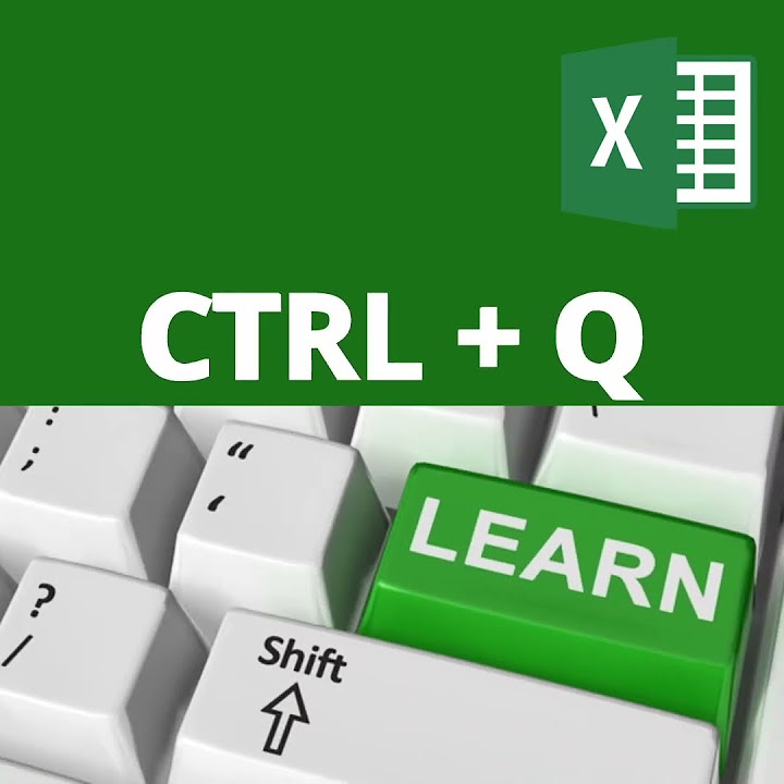 Keyboard shortcut Excel CTRL + Q education keyboardshortcuts YouTube