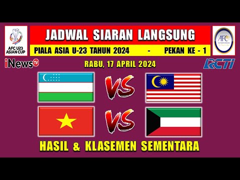 Jadwal Siaran Langsung Piala Asia U23 Hari Ini Rabu 17 April 2024 ~ UZBEKISTAN vs MALAYSIA