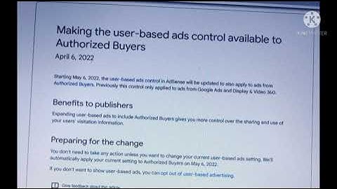Making the user based ads control available to Authorized Buyers