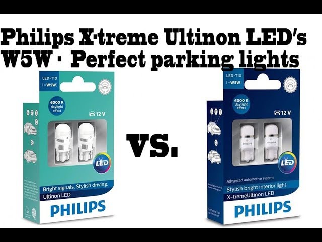 Which is brighter? Philips T10 X-treme Ultinon vs. Normal U. version LED W5W  Parking Premium lights 