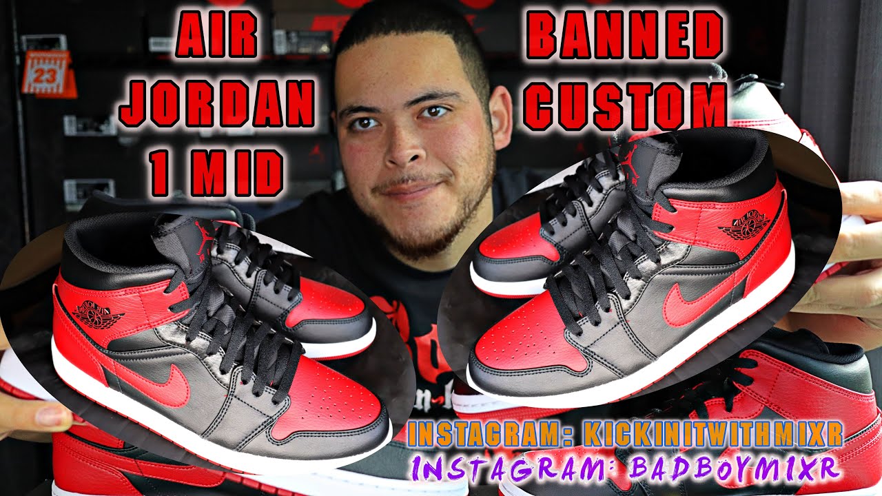 AIR JORDAN 1 BANNED MID CUSTOM 2020 