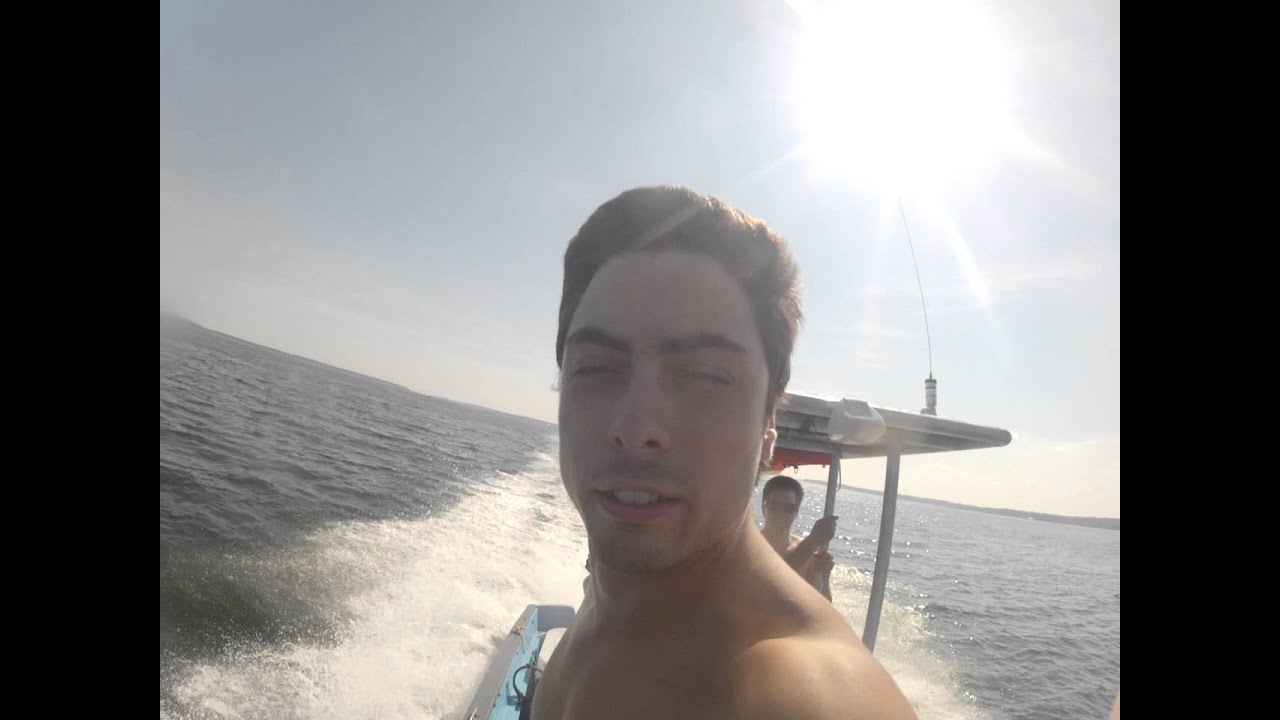 Kid jumps off boat YouTube