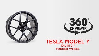 🎥 360 View - TXL115 21" Tesla Model Y Fully Forged Lightweight Wheel in Satin Black