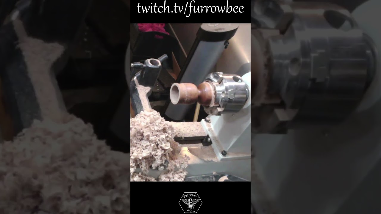 Wood turning egg cup from garden stake - livestream 19 Sep 2021