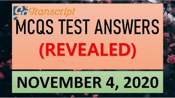 GoTranscript MCQ Test Answer | November  4, 2020 (1000% Correct Solution)