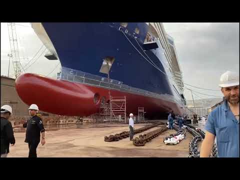 Celebrity cruises ship maintenance / Celebrity Reflection in dry dock