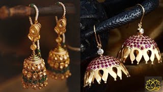 Latest Gold Jhumka Designs || Lightweight Gold Jhumka Earrings Designs || Hoop Type Latest Jumkas