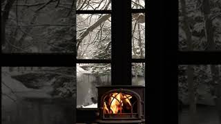 warm fireplace with lake #relaxationvibe