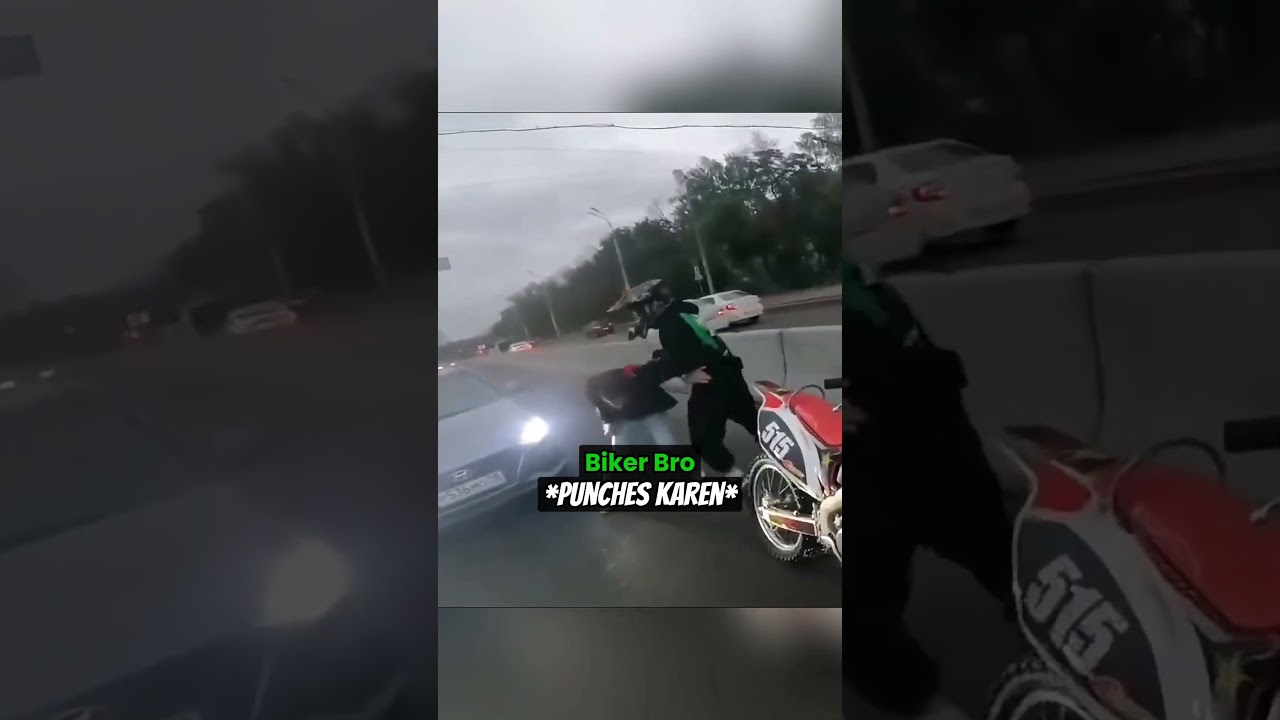 Karen Gets Karma From Biker Bro #shorts
