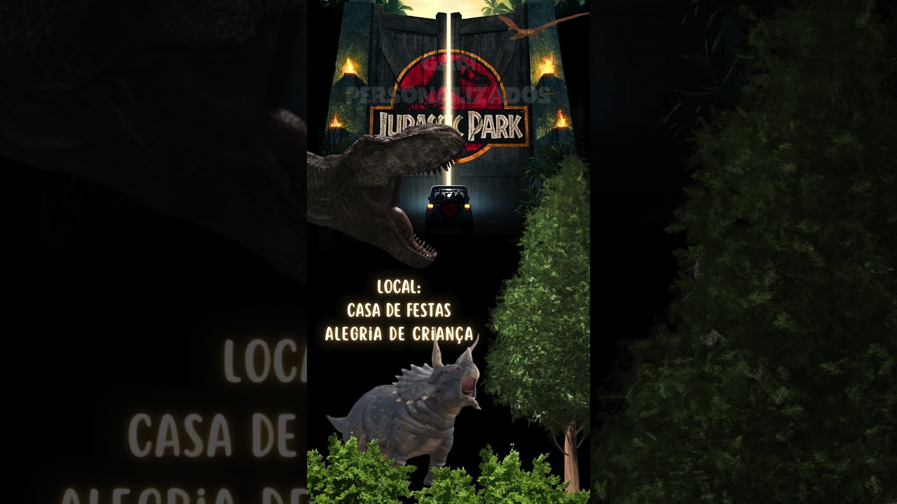 Convite Animado Dinossauro   Jurassic Park