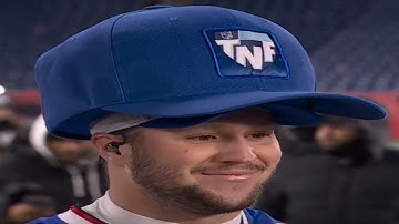 Josh Allen puts on a comically large hat & teaches Tony Gonzalez a handshake