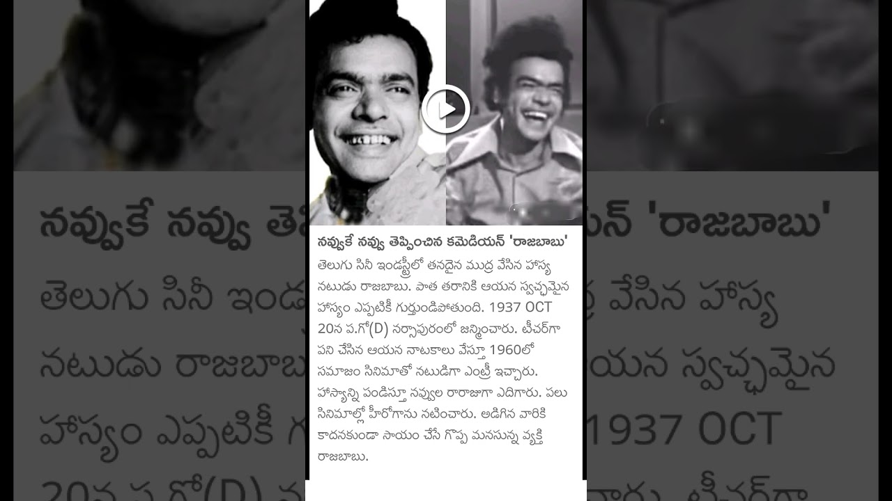 comedian rajababu cinema journey
