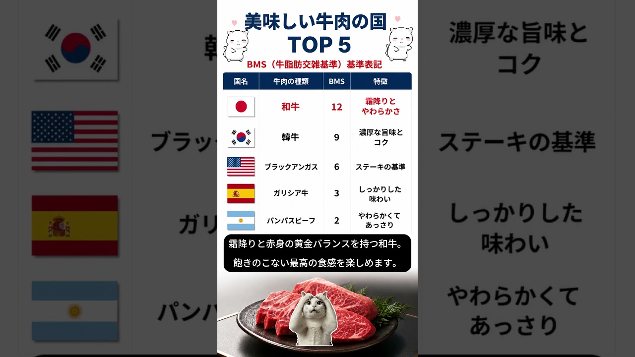 和牛は世界一?美味しい牛肉の国 TOP5 #占い #60歳代 #恋愛 #占い #60歳代 #恋愛 #40代ショート #ランキング #若い頃 #40代ショート #ランキング #若い頃
