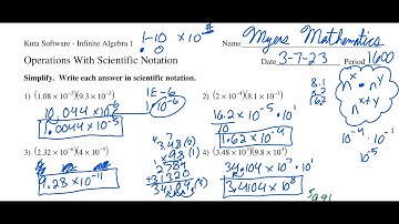 Operations with Scientific Notation (Part 1)- Algebra 1 Kuta Worksheet Series