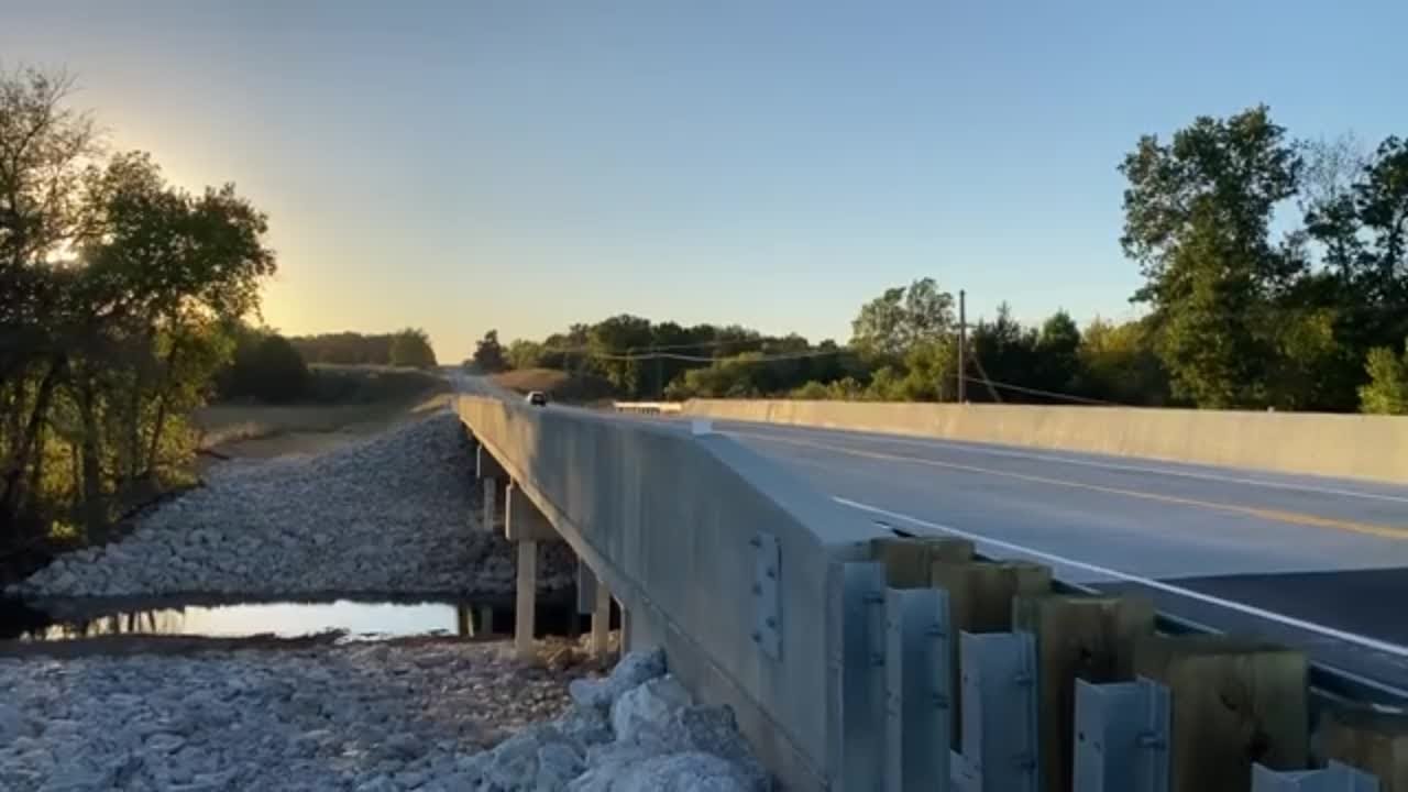 Bridge completed, MO-96 reopens in Jasper County - YouTube