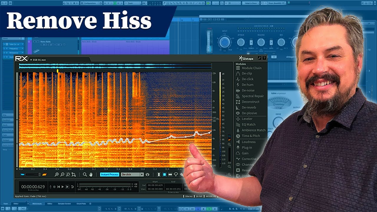 Using iZotope RX to remove Hum & Hiss from a Lead Guitar Track YouTube