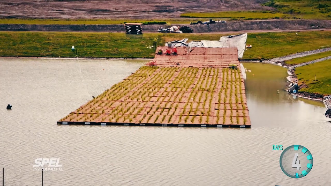 Parklakes II BioHaven Floating Island Installation Timelapse