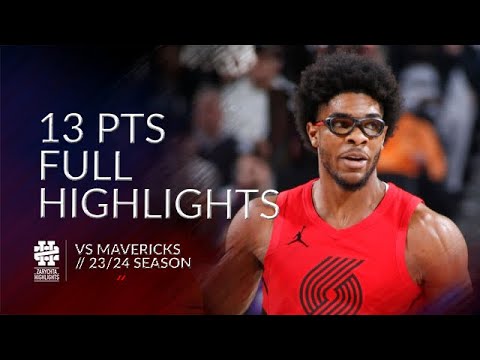 Scoot Henderson 13 pts Full Highlights vs Mavericks 23/24 season