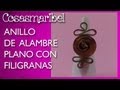 Anillo de alambre plano con filigranas