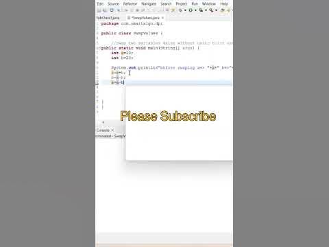 Swap Two variables Without using third variable | Learn Java | Java ...