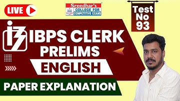 IBPS CLERK 2022 PRELIMS MOCK TEST NO-93 | ENGLISH PRACTICE SET WITH IMPORTANT QUESTIONS