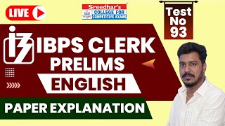 IBPS CLERK 2022 PRELIMS MOCK TEST NO-93 | ENGLISH PRACTICE SET WITH IMPORTANT QUESTIONS
