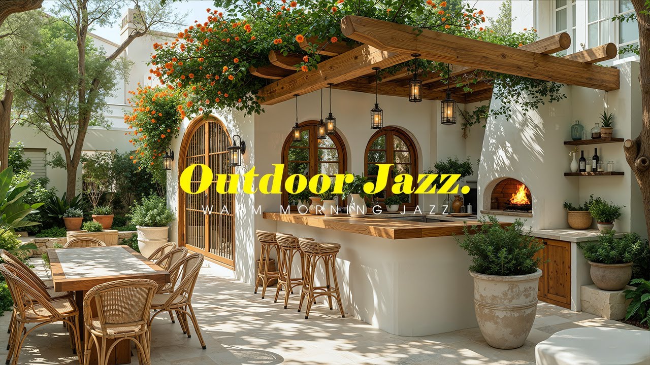 Расслабляющая Джазовая Атмосфера На Открытом Воздухе - Позитивная Джазовая Мелодия В Сопровождени...