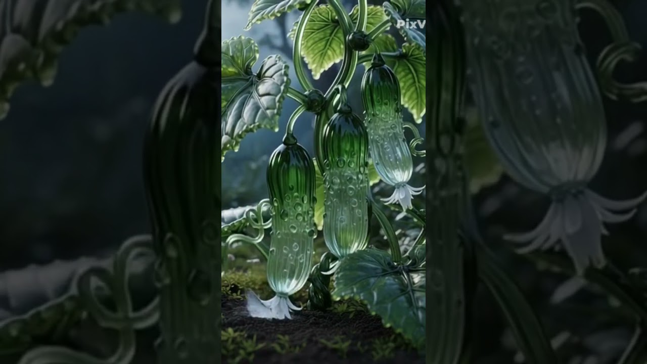 Glass cucumber falls ASMR 