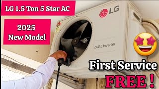 LG AC First FREE Service 😱 | DUAL Inverter + 6-in-1 AI Convertible ❄️